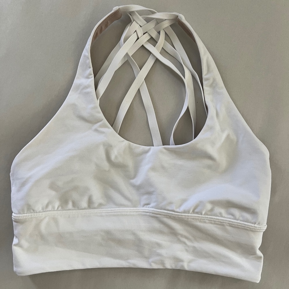 LULULEMON FREE TO BE MOVED SPORTS BRA WHITE size 6